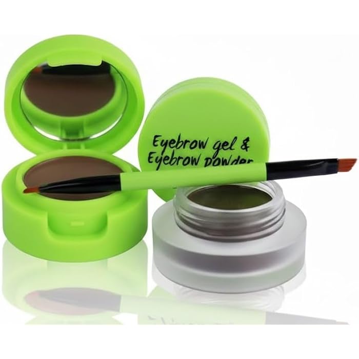 Gel Eyeliner Eyebrow Powder BROWN and Brown POWDER Waterproof Smudgeproof Long Lasting Makeup Eyeliner Gel with Brush Mirror - Image 5